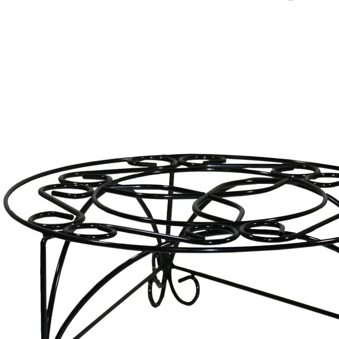 6.25' H Mosaic Cast Metal Black / Gold Plant Stand Default -DTYStore