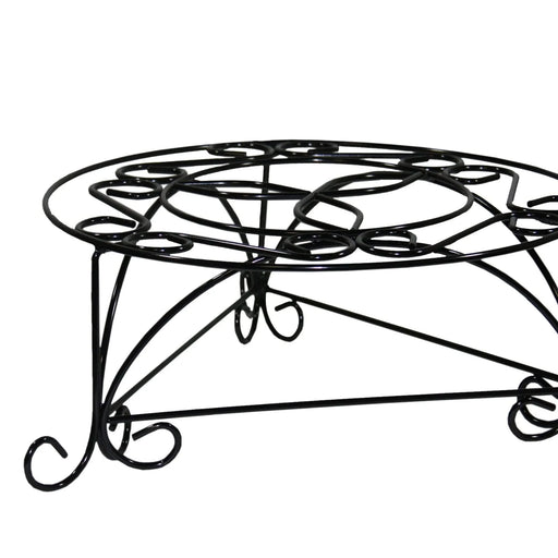 6.25' H Mosaic Cast Metal Black / Gold Plant Stand Default -DTYStore