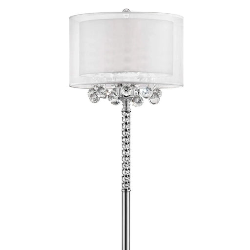 62.5' Tall Floor Lamp 'Moiselle', Silver and Crystal Accents, Silvery Shade Default -DTYStore