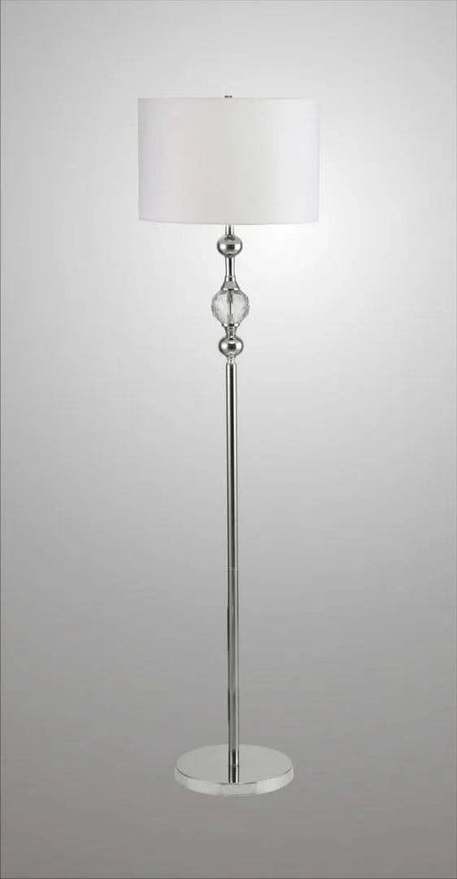 62.5' Tall Metal Floor Lamp' Leona' with Chrome finish and Crystal Accents Default -DTYStore