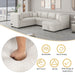 108.6" U-shaped Sectional Sofa Pull out Sofa Bed with Two USB Ports, Two Power Sockets, Three Back Pillows and a Storage Chaise for Living Room, Beige - DTYStore