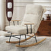 Modern Teddy Gliding Rocking Chair with High Back, Retractable Footrest, and Adjustable Back Angle for Nursery, Living Room, and Bedroom,Beige - DTYStore