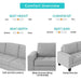 Orisfur. Sectional Corner Sofa L-shape Couch Space Saving with Storage Ottoman & Cup Holders Design for Large Space Dorm Apartment,Light Grey - DTYStore