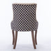 Furniture, Ultra Side Dining Chair, Thickened fabric chairs with neutrally toned solid wood legs, Bronze nail head, Set of 2, Beige and Patterned,SW2207BG - DTYStore