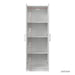 High wardrobe and kitchen cabinet with 2 doors and 3 partitions to separate 4 storage spaces, White - DTYStore