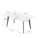 62.99' Modern Artificial Stone White Curved Edge Black Metal Leg Dining Table-Can Accommodate 6 People(Dining Table Only) Default -DTYStore
