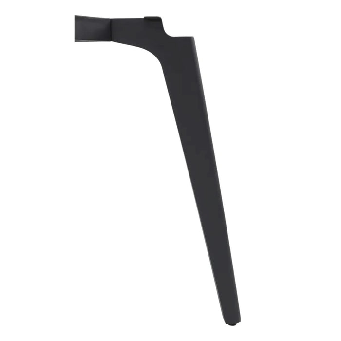 62.99' Modern Artificial Stone White Curved Edge Black Metal Leg Dining Table-Can Accommodate 6 People(Dining Table Only) Default -DTYStore