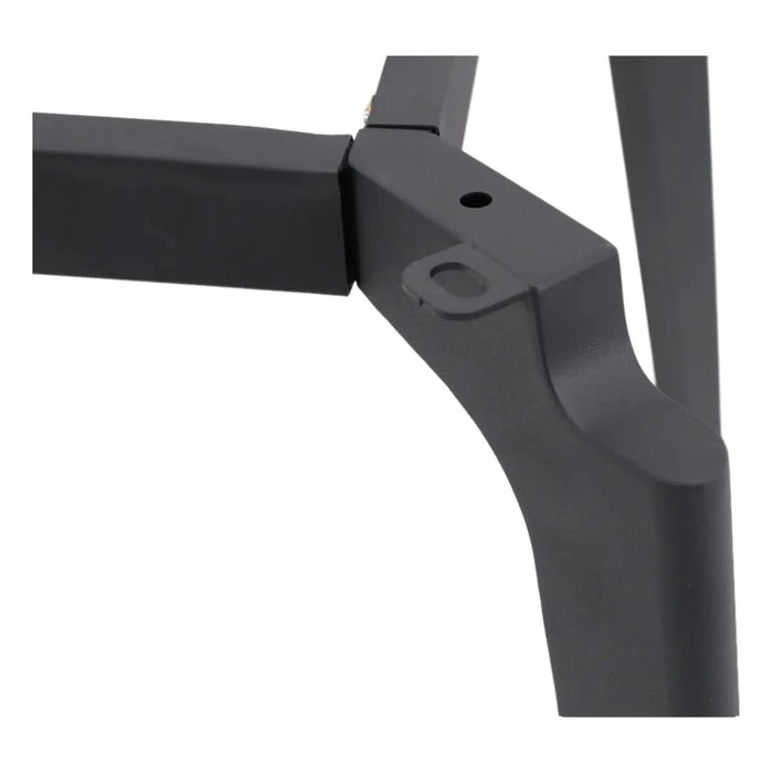 62.99' Modern Artificial Stone White Curved Edge Black Metal Leg Dining Table-Can Accommodate 6 People(Dining Table Only) Default -DTYStore