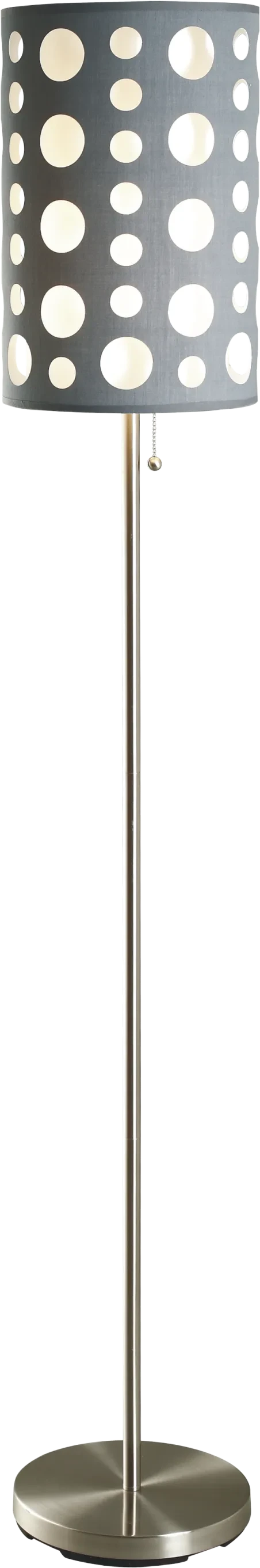 62'H GREY/WHITE RETRO FLOOR LAMP Default -DTYStore