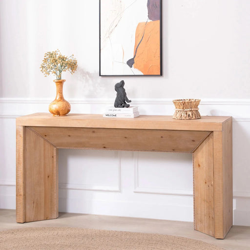 62' Modern Rustic Console Table – Solid-Look Engineered Wood Entryway Table Default -DTYStore
