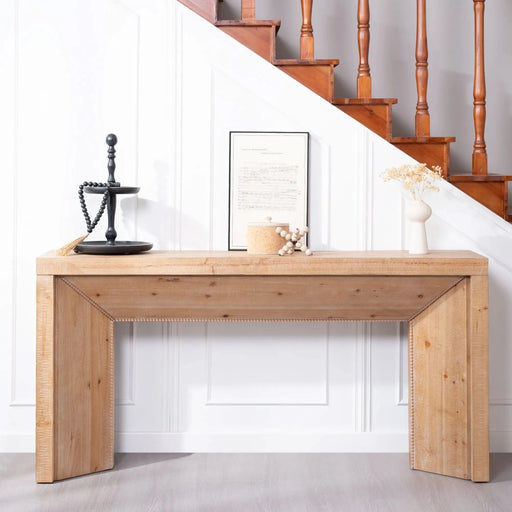 62' Modern Rustic Console Table – Solid-Look Engineered Wood Entryway Table Default -DTYStore