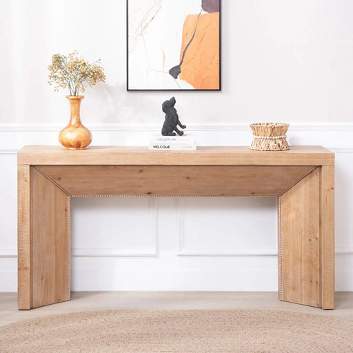 62' Modern Rustic Console Table – Solid-Look Engineered Wood Entryway Table Default -DTYStore