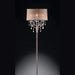 62' Tall Floor Lamp 'Rosie' w/ Silvery Pink finish and Crystal Accents, Shade Default -DTYStore