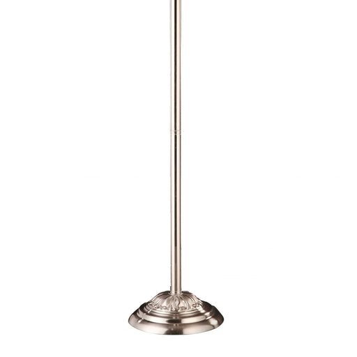 62' Tall Metal Floor Lamp w/ Silver finish and Crystal Accents, White Shade Default -DTYStore