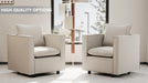 Decorative chairs, comfortable single sofa chairs in beige, soft and breathable seat cushions, soft cushioned armchairs, modern and comfortable sofa chairs in bedrooms/corners/reading rooms