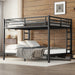 Metal Queen over Queen Bunk Bed for Teens and Adults,Space-Saving/Noise Reduced/No Box Spring Needed, Black - DTYStore