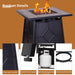 40,000 BTU Steel Propane Gas Fire Pit Table With Steel lid, Weather Cover - DTYStore