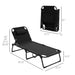 Outsunny Outdoor Chaise, Adjustable Folding Chaise Lounge with 4-position Backrest, Magazine Pocket, Removable Head Pillow, Sun Bathing Lounger Chair for Patio, Beach, Gray - DTYStore