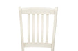 White Classic 2pcs Dining Chairs Set Rubberwood Beige Fabric Cushion Seats Slats Backs Dining Room Furniture Side Chair - DTYStore