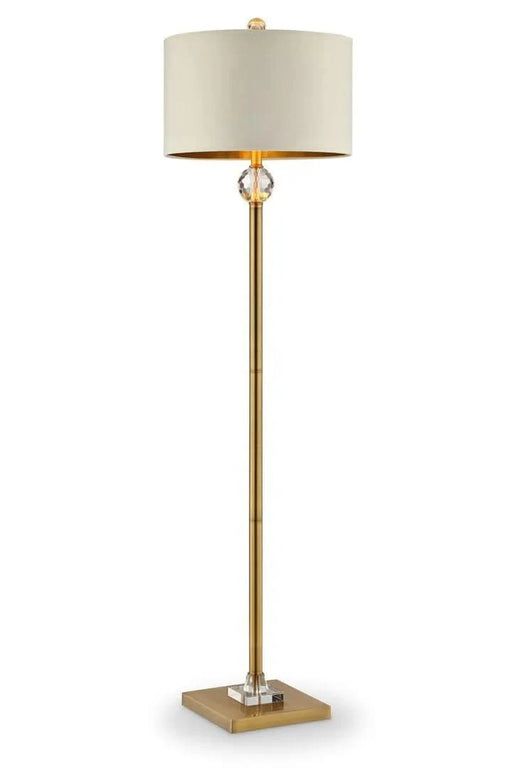 63.25-Inch Perspicio Solid Crystal Orb Gold Column Floor Lamp Default -DTYStore