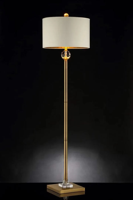 63.25-Inch Perspicio Solid Crystal Orb Gold Column Floor Lamp Default -DTYStore