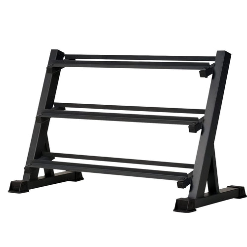 3-Tier Dumbbell Rack Stand: Holds 5-50lb weights with a 1100 lb max capacity. Designed specifically for dumbbell storage. - Image 1