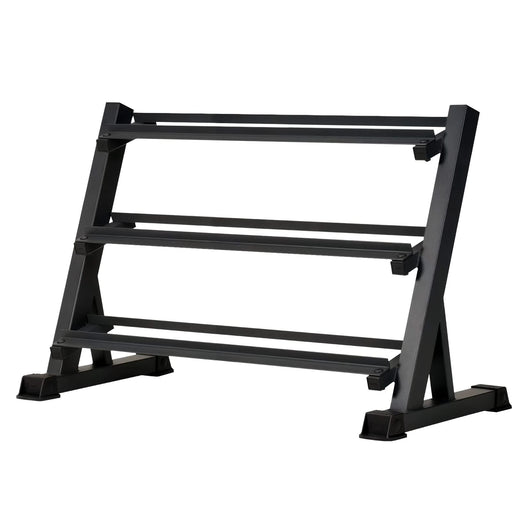 3-Tier Dumbbell Rack Stand: Holds 5-50lb weights with a 1100 lb max capacity. Designed specifically for dumbbell storage.