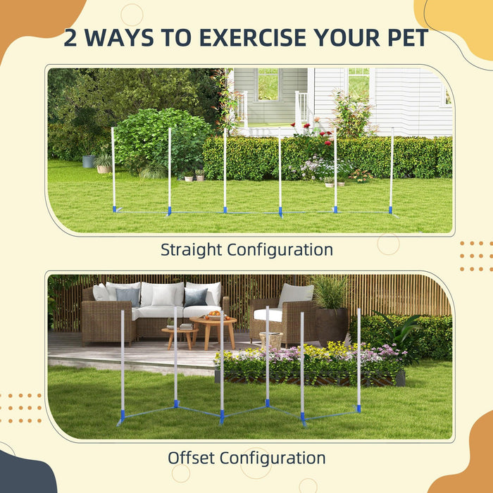 Agility Weaves Poles, Adjustable Dog Agility Kit Training Course Equipment for Puppy with Storage Bag - DTYStore