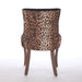 Furniture,Ultra Side Dining Chair, Thickened fabric chairs with neutrally toned solid wood legs, Bronze nail head, Set of 2,Leopard Print - DTYStore