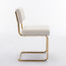 Furniture,Modern Dining Chairs with Corduroy Fabric,Gold Metal Base, Accent Armless Kitchen Chairs with Channel Tufting, Side Chairs, Set of 2, Beige - DTYStore