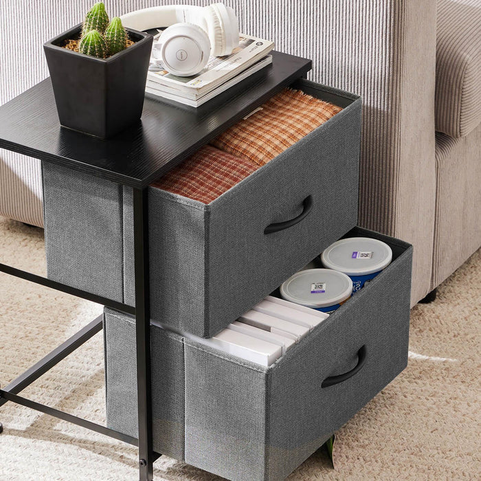 Drawers Dresser Chest of Drawers,Metal Frame and Wood Top,2bc,Gray - DTYStore