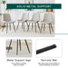 Table and chair set.42 Inch Diameter Round Tempered Glass Pandora marble patterned Dining Table - V-Shaped MDF Legs.Paired With 6 Gray Artificial PU Chairs With Curved Widened Cushion Design. - DTYStore