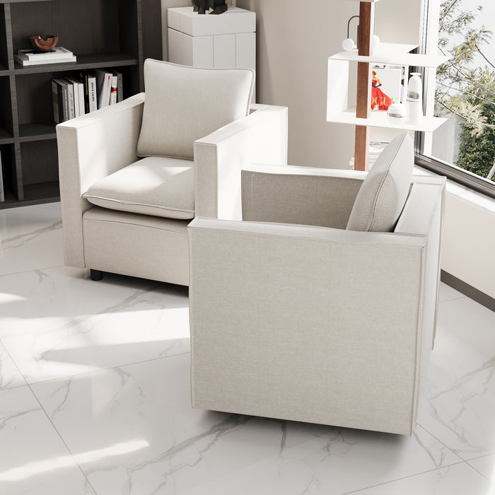 Decorative chairs, comfortable single sofa chairs in beige, soft and breathable seat cushions, soft cushioned armchairs, modern and comfortable sofa chairs in bedrooms/corners/reading rooms