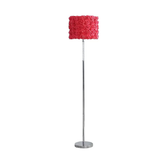 63'In Red Roses In Bloom Acrylic/Metal Floor Lamp Default -DTYStore