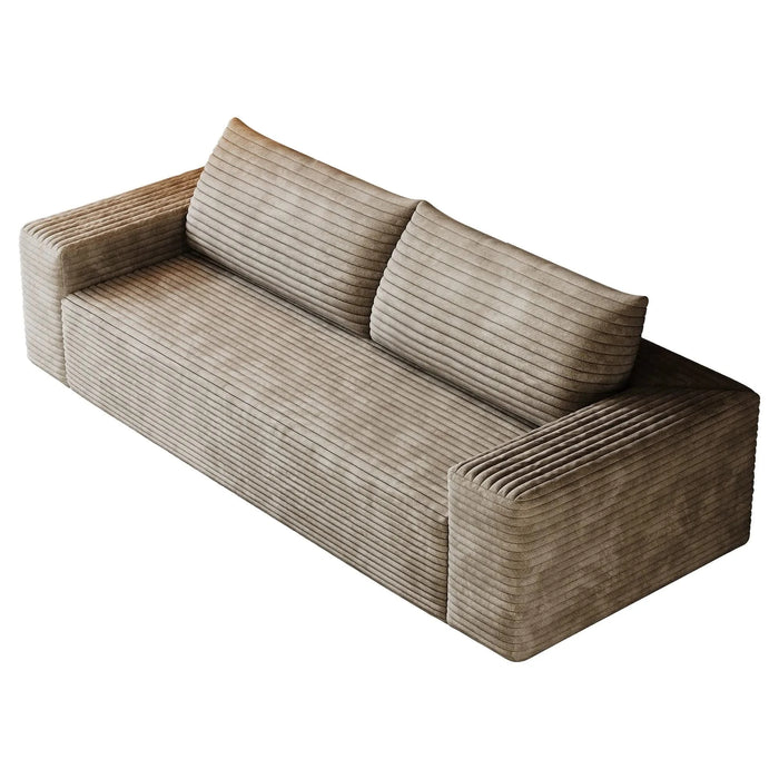 63' 2Setaser Sofa,Corduroy Fabric,Deep Seat Couches,Comfy Loveseat Sofa,No Assembly,1pcs for Living room, Bedroom,Conference room ,Apartment,Camel Default -DTYStore