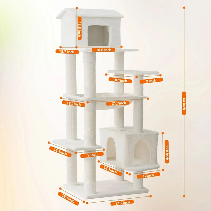 63 Inches Multi-Level Large Cat Tree beige - DTY Store