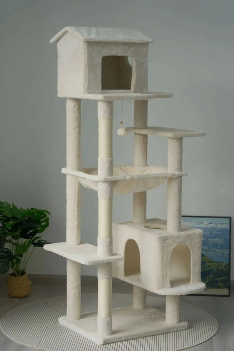 63 Inches Multi-Level Large Cat Tree beige - DTY Store