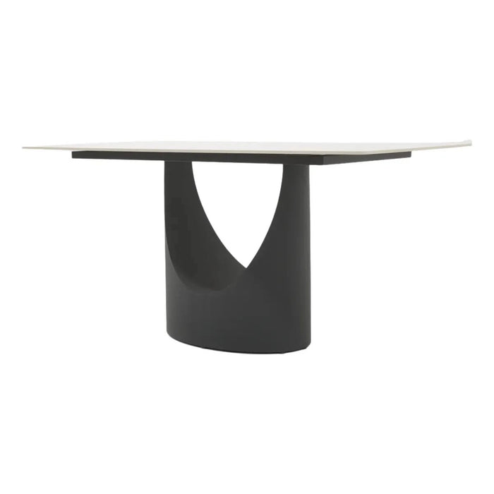 63 'Modern Artificial Stone White Panel Black Iron Metal Legs-Can Accommodate 6-8 People Default -DTYStore