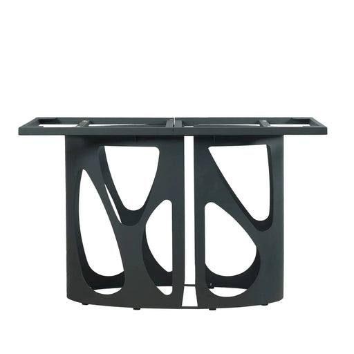 63 'Modern Artificial Stone White Panel Black Iron Metal Legs-Can Accommodate 6 People Default -DTYStore