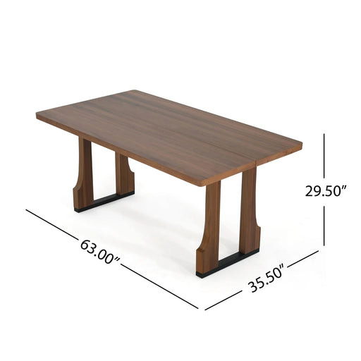 63' Rectangular Dining Table (Walnut) Default -DTYStore