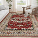 Area Rug 8x10 Vintage Bohemia Large Persian Non-slip Washable Rug For Living Room Kitchen Bedroom Living Room Flower Design Yellow/Red - DTYStore