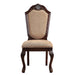 Beige and Espresso Solid Back Side Chairs (Set of 2) - DTYStore