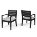 Outdoor Dining Chair Set of 2, Dark Grey With Light Grey Cushion - DTYStore