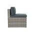 6 Pieces PE Rattan sectional Outdoor Furniture Cushioned Sofa set Grey Wicker, Dark Grey Cushion - DTYStore
