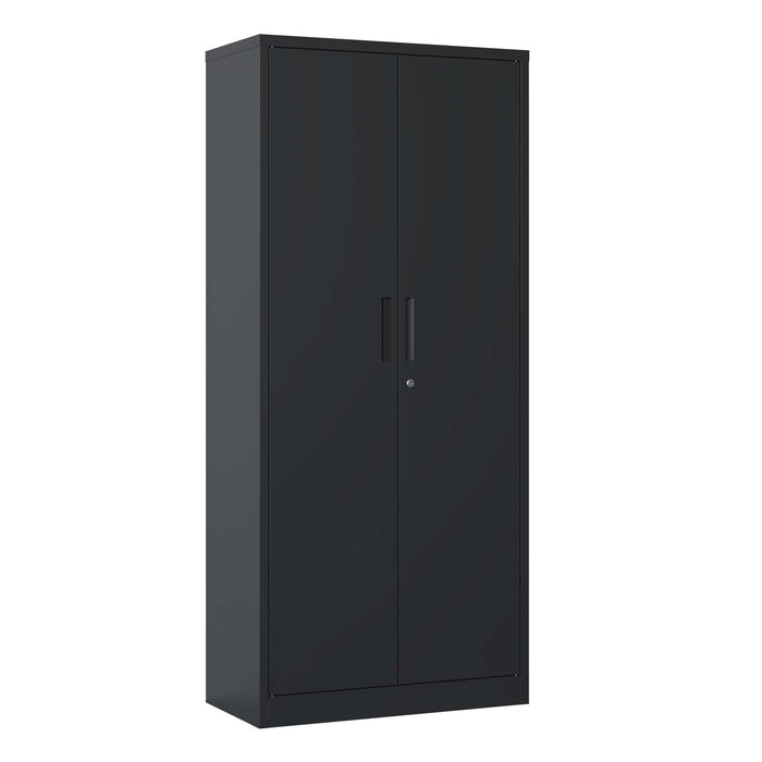 72"H Metal Garage Storage Cabinet, Black Tool Steel Locking Cabinet with Doors and 4 Shelves, Tall Cabinets for Garage Storage Systems Lockable File Cabinet for Home Office, Classroom/Pantry - DTYStore