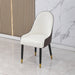 Dining Chair with PU Leather White and brown metal legs (Set of 2) - DTYStore
