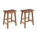 Farmhouse Rustic 2-piece Counter Height Wood Kitchen Dining Stools for Small Places, Walnut - DTYStore