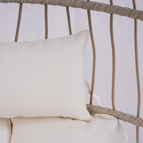 Outdoor Egg Hanging Chair with Stand, Patio Wicker Swing Egg Chair Indoor Swinging Chair Outdoor Hammock Egg Chair Off-white - Image 14