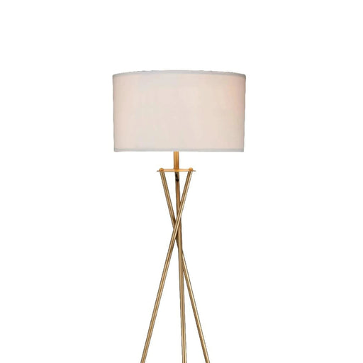 64.5' Tall 'Ester' Mid-Century Metal Floor Lamp, Hourglass Design, Matte Gold Default -DTYStore