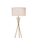 64.5' Tall 'Ester' Mid-Century Metal Floor Lamp, Hourglass Design, Matte Gold Default -DTYStore